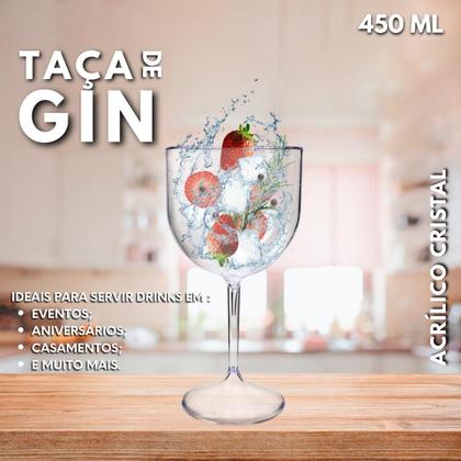 Imagem de 6 Taças De Acrílico Gin Cristal 450 Ml Festas Drinks