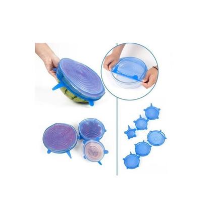 Imagem de 6 Tampas Silicone Para Potes Panela Forma Universal Elástica