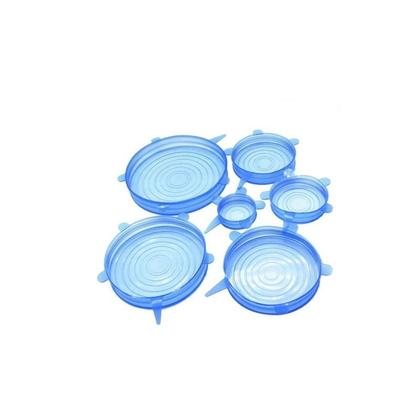 Imagem de 6 Tampas Silicone Para Potes Panela Forma Universal Elástica
