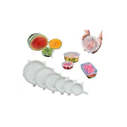 Imagem de 6 Tampas Silicone Para Potes Panela Forma Universal Elástica