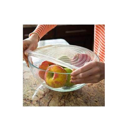 Imagem de 6 Tampas Silicone Para Potes Panela Forma Universal Elástica