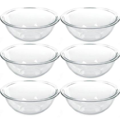 Imagem de 6 Tigela de Vidro Marinex Redondas 1,5L Potes Bowls Plus Astral para Saladas Sobremesas Receitas