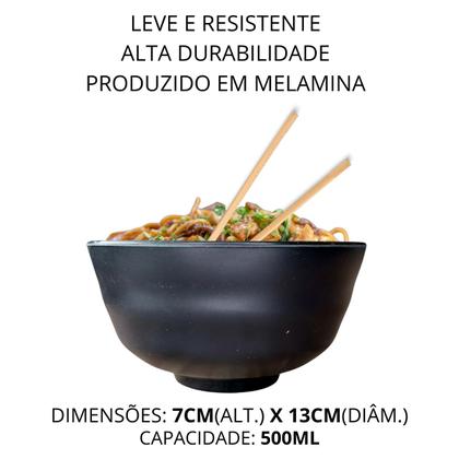 Imagem de 6 Tigelas Bowl em Melamina Oriental Toquio Preto 500ml