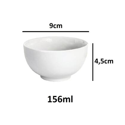Imagem de 6 Tigelas Bowl Redonda Molheira Branca Kit em Melamina 150ml