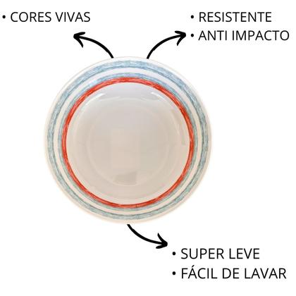 Imagem de 6 Tigelas Bowl Saladeira Redonda Funda Melamina Cozinha 1,3L