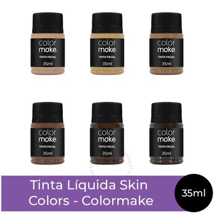 Imagem de 6 Tintas Facial Skin Colors 35ml Colormake Todas os Tons Maquiagem Artística