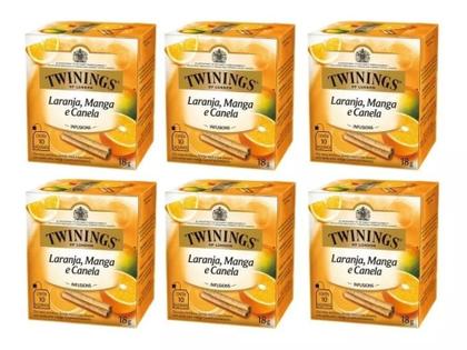 Imagem de 6 twinings of london laranja manga e canela 18g 10 saquinhos