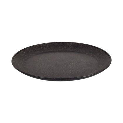 Imagem de 6 UN Prato Refeição Sobremesa Redondo Resistente  24cm Preto