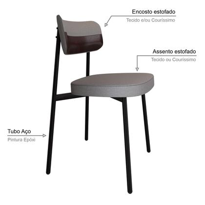 Imagem de 6 Unidades Cadeira Alloa fixa C/4 Pés 50 X 44,7 X 83,8 cm
