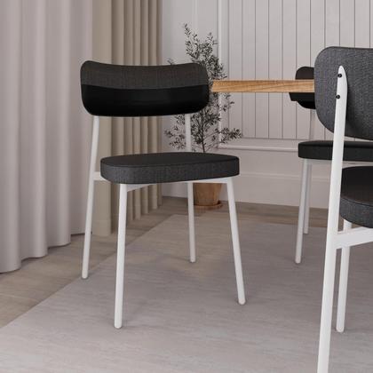 Imagem de 6 Unidades Cadeira Alloa fixa C/4 Pés 50 X 44,7 X 83,8 cm Pés Brancos