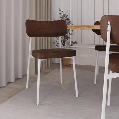 Imagem de 6 Unidades Cadeira Alloa fixa C/4 Pés 50 X 44,7 X 83,8 cm Pés Brancos