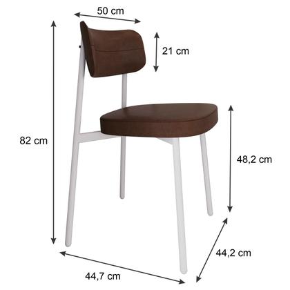 Imagem de 6 Unidades Cadeira Alloa fixa C/4 Pés 50 X 44,7 X 83,8 cm Pés Brancos