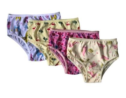 Imagem de 6 Unidades  Estampadas Sortidas Calcinha Infantil 100% Algodão - REF.010