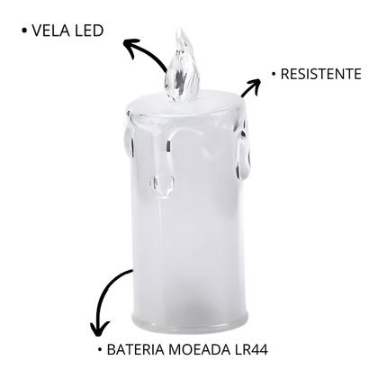 Imagem de 6 Velas LED Transparente Luz Eletrônica Decorativa 8cm