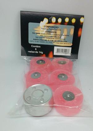 Imagem de 6 velas rechaud flutuante rosa decoração com porta-vela - Santa Cruz