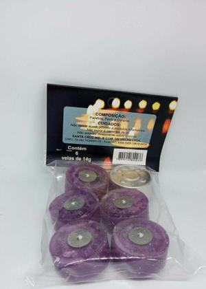 Imagem de 6 velas rechaud flutuante roxa decoração com porta-vela - Santa Cruz