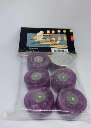 Imagem de 6 velas rechaud flutuante roxa decoração com porta-vela - Santa Cruz