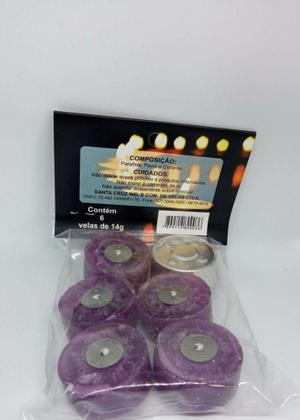 Imagem de 6 velas rechaud flutuante roxa decoração com porta-vela - Santa Cruz