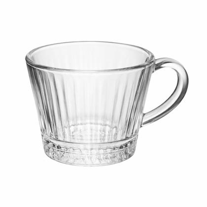 Imagem de 6 Xícaras Vidro Canelado 50ml Café Espresso Elegante