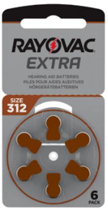 Imagem de 60 Pilhas RAYOVAC para aparelhos auditivos - Tamanho 312(selo Marrom)