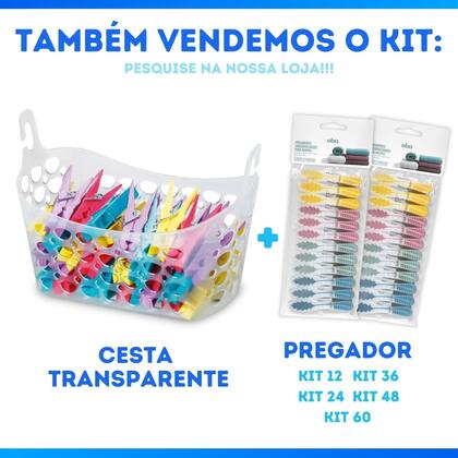 Imagem de 60 Prendedores Plástico Para Roupa Varal Pregador Reforçado