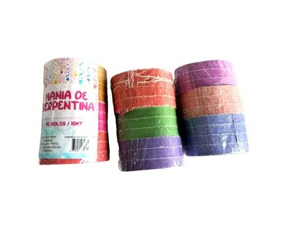 Imagem de 64 Pacotes de serpentina com 10 rolos de 10m Carnaval festa