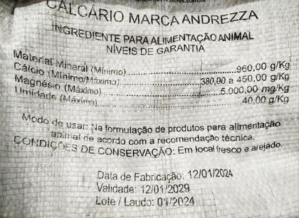 Imagem de 6kg Calcario Calcítico P/ Alimentação Animal Aves - Galinha