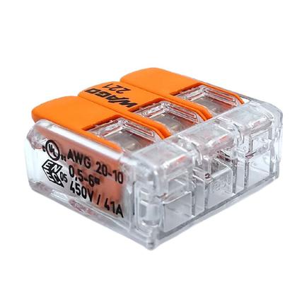Imagem de 6un Conector Wago 221-613 3 vias 41A/450V Emenda Derivação Original