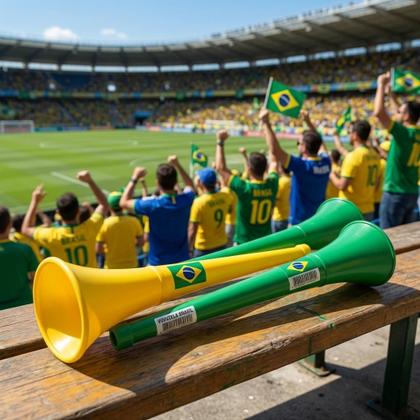 Imagem de 6UN Corneta Brasil Bico Bola Vuvuzela Copa 2026 Torcedor