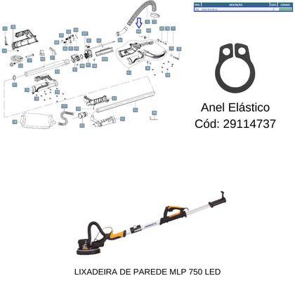 Imagem de 6x Anéis Elásticos E-05 CÓD: 29114737 Lixadeira MLP 750 Led