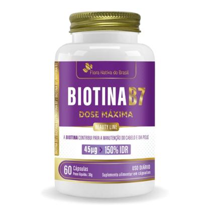 Imagem de 6x Biotina (B7) Cabelos e pele 150% IDR 60 Caps Flora Nativa