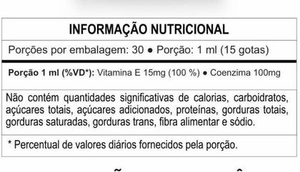 Imagem de 6x Coenzima Q10 100mg Por Porção (Ubiquinona) com Vitamina E Gotas Sabor Menta 30ml TuttiFlora