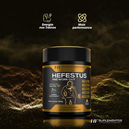 Imagem de 6x HEFESTUS PRE-WORKOUT 300G SABOR BLUEBERRY HF SUPLEMENTOS
