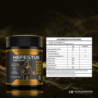 Imagem de 6x HEFESTUS PRE-WORKOUT 300G SABOR BLUEBERRY HF SUPLEMENTOS