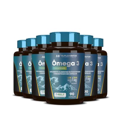 Imagem de 6x OMEGA 3 CONCENTRADO 90 CAPS HF SUPLEMENTOS