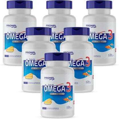 Imagem de 6x Ômega 3 (Óleo de Peixe) 120 Caps de 1450Mg Promel