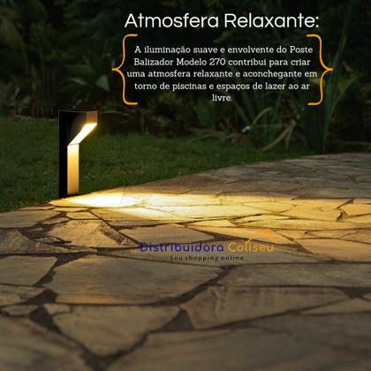 Imagem de 6x Poste Balizador Área Externa/interna Jardim M270 - Preto