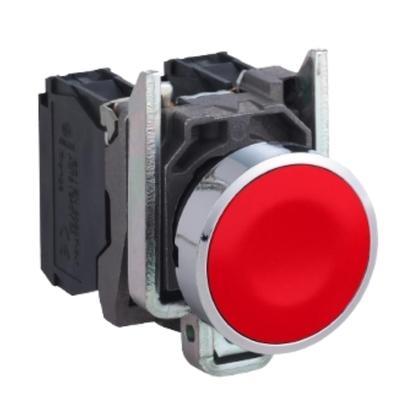 Imagem de 7 Botão Comando Metálico 1 Na 1 Nf 22mm Xb4ba45 Schneider Vermelho