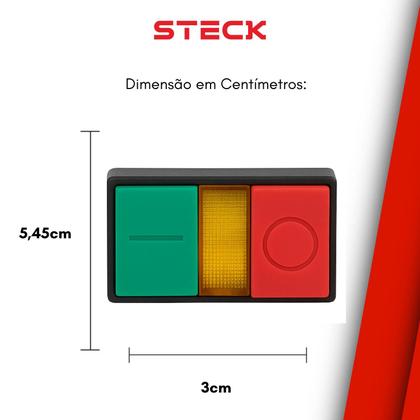 Imagem de 7 Botão Pulsador Duplo Luminoso Steck SLPDL Max Botton