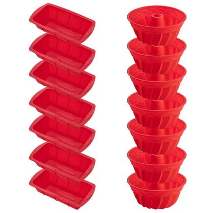 Imagem de 7 Jogo Formas Silicone Espiral 23,5cm e para Pães Sortida