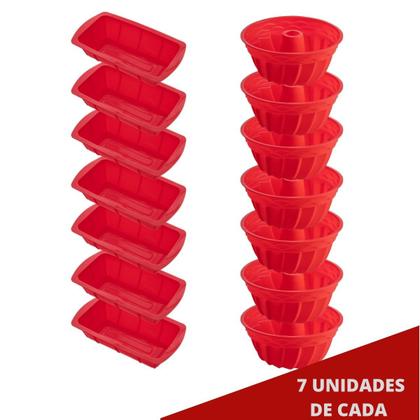 Imagem de 7 Jogo Formas Silicone Espiral 23,5cm e para Pães Sortida