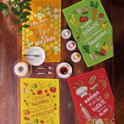 Imagem de 7 Pano De Prato Copa Atoalhado Felpudo 40x65 cm Cozinha Teka Coleção Primore com Bainha nos 4 lados