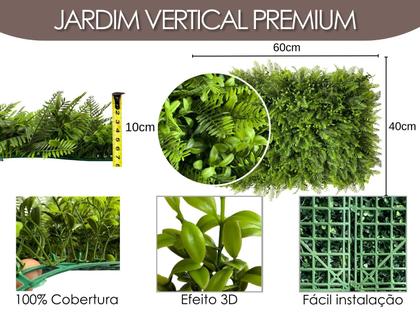 Imagem de 7 Quadros Decorativos com Folhas Artificiais Realistas Jardim Vertical Painel de Muro Verde Premium