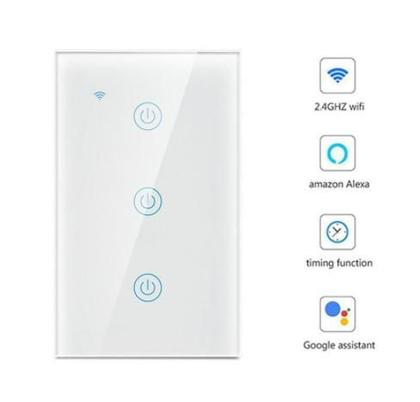 Imagem de 7 UNIDADES - Interruptor SMART 3 CANAIS WiFi Compatível com Alexa e Google Assistente Branco