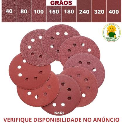 Imagem de 70 X Lixas Disco Grão 5 Polegadas 125mm 8 Furos Lixadeira Politriz KaQi