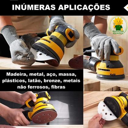 Imagem de 70 X Lixas Disco Grão 5 Polegadas 125mm 8 Furos Lixadeira Politriz KaQi