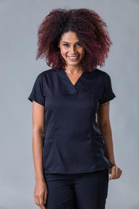 Imagem de 709 - Scrub Blusa Feminina com Decote V Plus Size