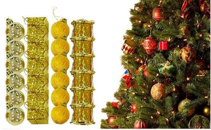 Imagem de 72 Pendente Decoração Árvore Natal Bolinhas Presente Tambor