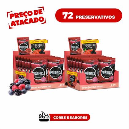 Imagem de 72 Preservativo Camisinha Prudence Sabor Tutti Frutti Preço de Atacado