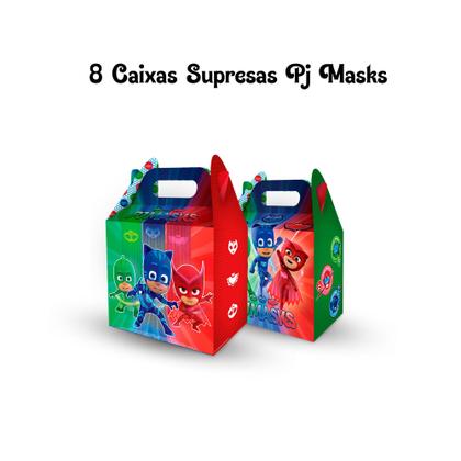 Imagem de 8 Caixa Lembrancinha Surpresa Decoração Pj Masks Festas